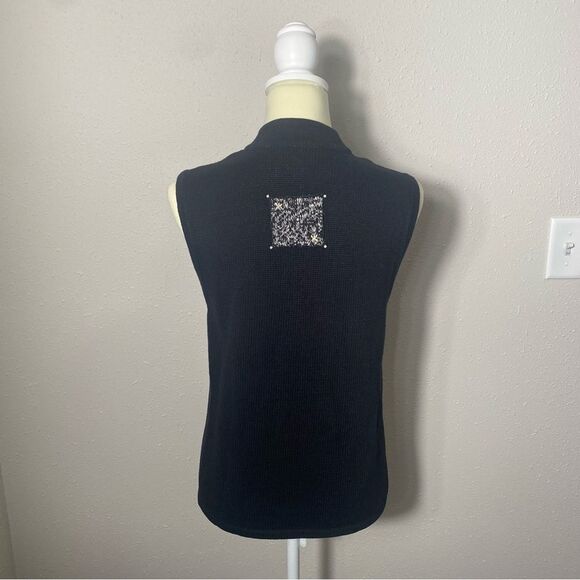 Vintage Erika Zipper Front Ramie/Cotton Christmas Sweater Vest Women's Size S - Picture 5 of 15